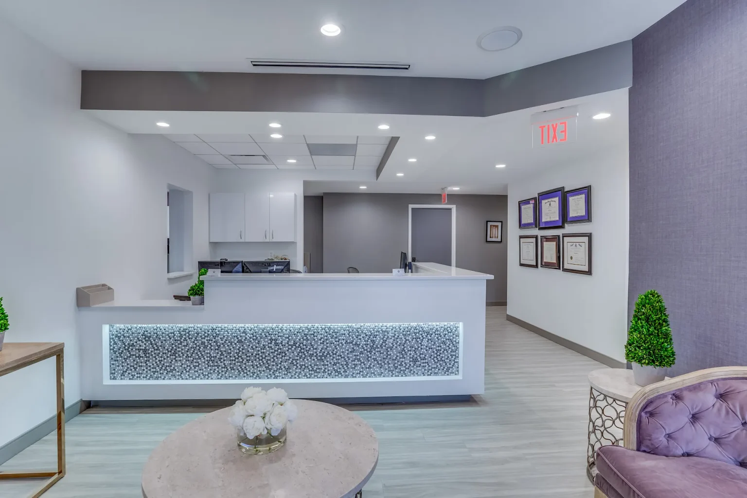 Modern Dental Office Reception Area And Waiting Room